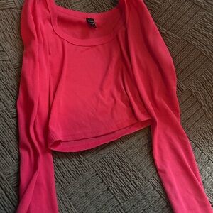 SHEIN Hot Pink Long Sleeve Top